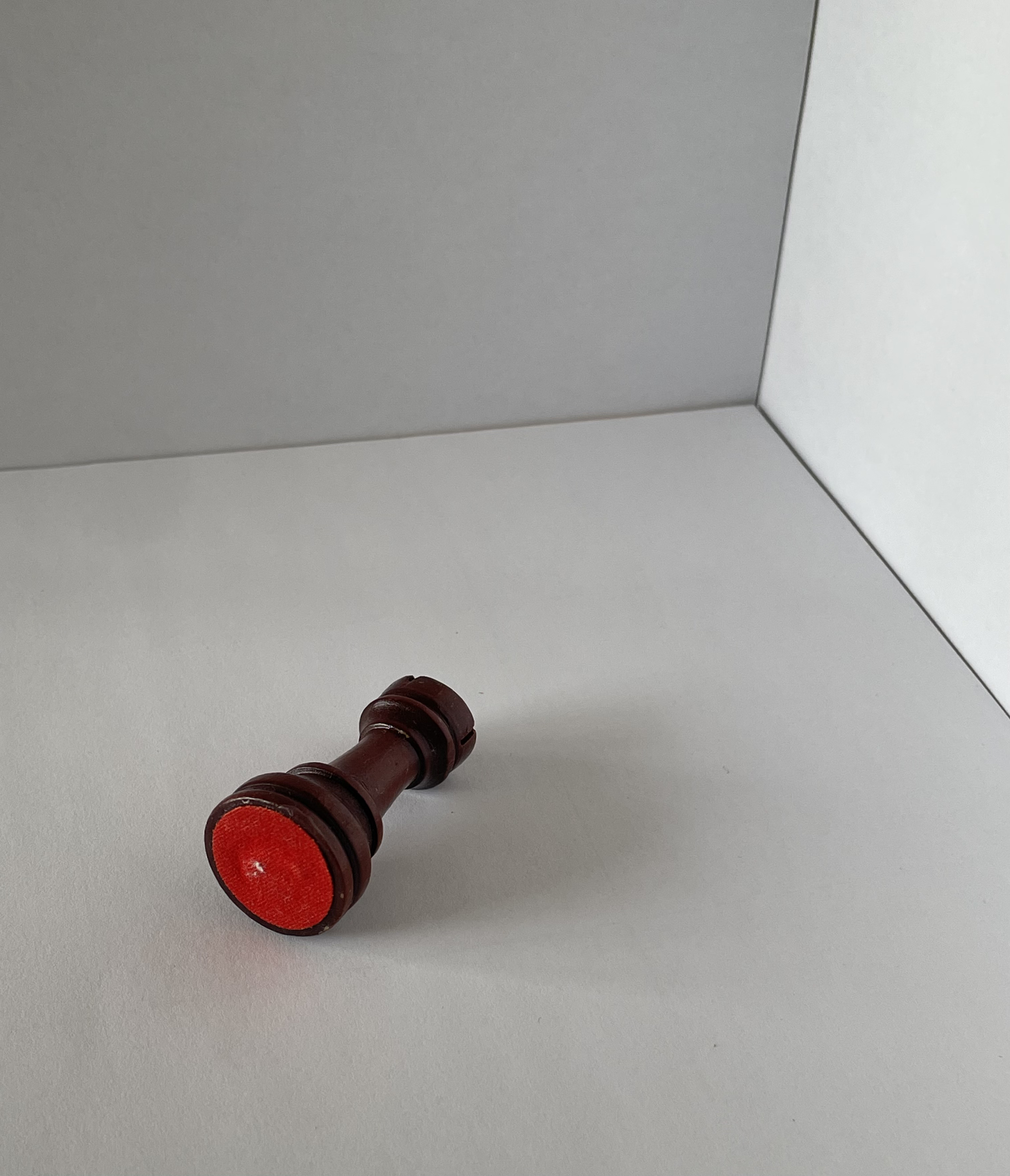 The bottom view of the chess piece.