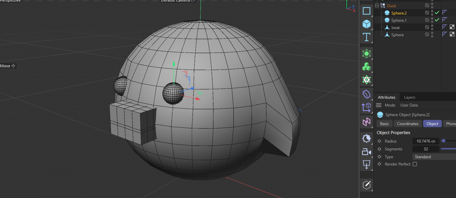 Attempting to model my duck plushie. At first it seemed to be a simpler shape due to its spheric nature, but the smaller details made it harder to model than it appears to be.
