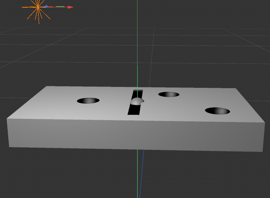 A different angle of the domino model. I tried using the boolean tool, which was breifly mentioned in the tutorial. The object turned out alright, but the edges should be rounded, similar to the actual object.