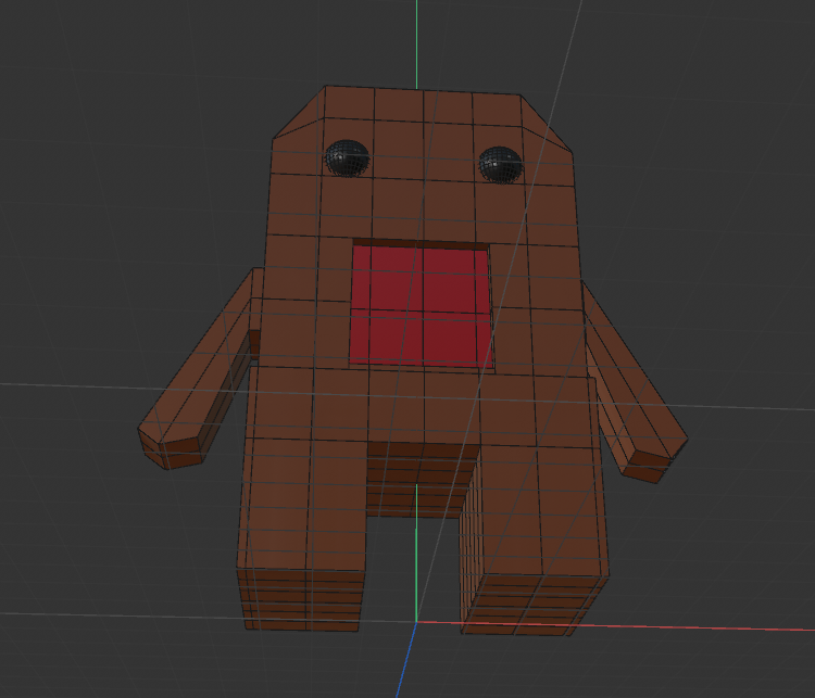 To see how accurate I placed the features, I added simple colours to the dumo. Everything looked fine, it was a matter of trying to add the teeth by either modelling it or placing an image of the mouth there.