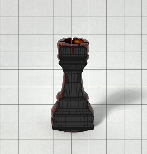 The rook piece after I reference the image with a spline and used the lathe tool.