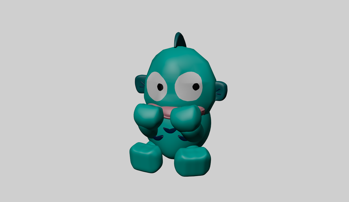 A rendered image of the hangyodon plushie from Cinema 4D. <div class='container'><iframe class='responsive-iframe' src='https://app.spline.design/community/file/e6a4b8b6-a5e7-40b3-a4d0-256f95aa285b'></iframe></div>